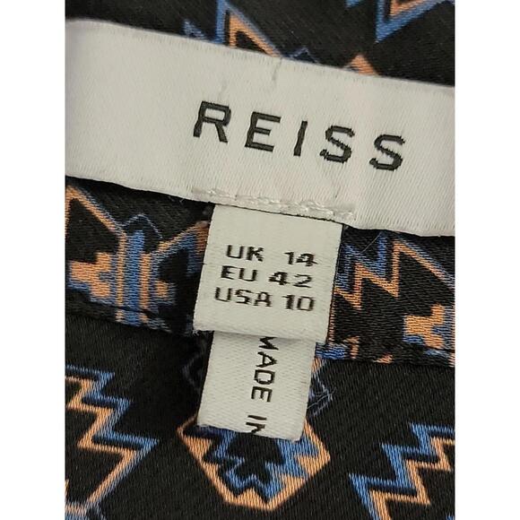 Reiss Navy/Red Lola Printed Shirt Women's US SIZE 10 NEW $260.00 #X - Picture 10 of 14